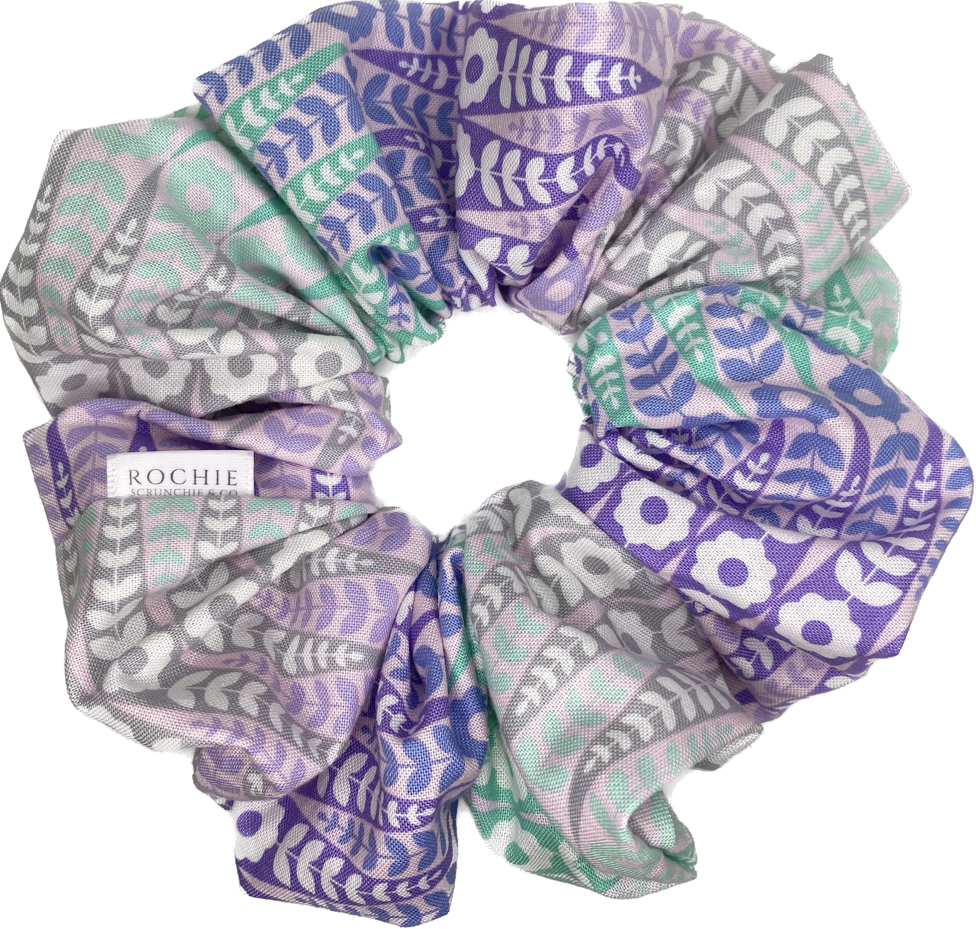 Handmade hair scrunchies | Purple hair scrunchies | Rochie Scrunchie & Co