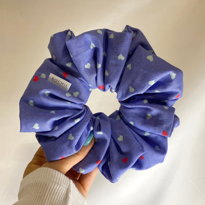 Handmade hair scrunchies | blue violet hair ties | Rochie Scrunchie & Co